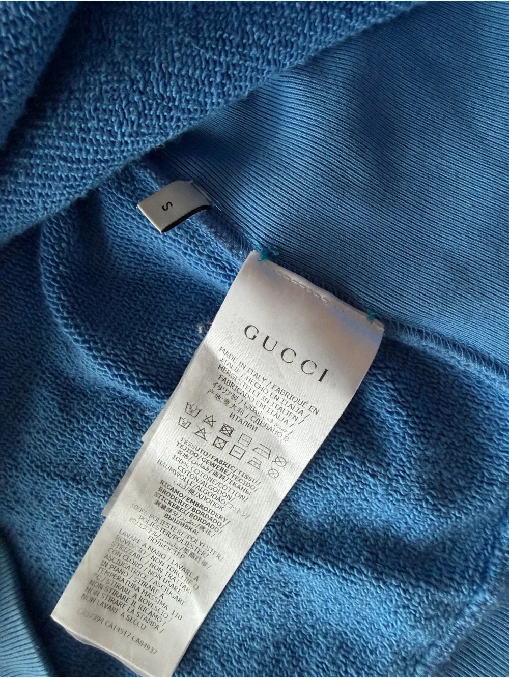 Gucci Blue Hooded Sweatshirt